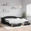 Image de vidaXL Slaapbank met onderschuifbed en lades 100x200 cm stof zwart3197249