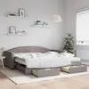 Image de vidaXL Slaapbank met onderschuifbed en lades 100x200 cm stof taupe3197250