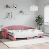 Image de vidaXL Slaapbank met onderschuifbed 80x200 cm fluweel roze3197297