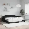 Image de vidaXL Slaapbank met onderschuifbed 90x200 cm fluweel zwart3197305