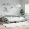 Image de vidaXL Slaapbank onderschuifbed matrassen 90x200 cm fluweel lichtgrijs3197325