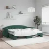 Image de vidaXL Lit de jour avec gigogne et matelas vert foncé 90x200cm velours 3197327