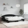 Image de vidaXL Slaapbank onderschuifbed en matrassen 90x200 cm fluweel zwart3197329