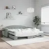 Image de vidaXL Lit de jour et gigogne et matelas gris clair 100x200 cm velours 3197332