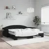 Image de vidaXL Slaapbank onderschuifbed en matrassen 100x200 cm fluweel zwart3197336