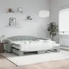 Image de vidaXL Lit de jour avec gigogne et matelas gris clair 90x190cm velours 3197338