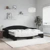 Image de vidaXL Lit de jour avec gigogne et matelas noir 90x190 cm velours 3197340