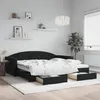 Image de vidaXL Lit de jour avec gigogne et tiroirs noir 100x200 cm velours 3197360