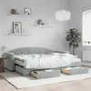 Image de vidaXL Lit de jour avec gigogne et tiroirs gris clair 80x200cm velours 3197366