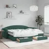 Image de vidaXL Lit de jour avec gigogne et tiroirs vert foncé 80x200cm velours 3197368