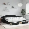 Image de vidaXL Lit de jour avec gigogne et tiroirs noir 80x200 cm velours 3197370