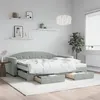 Image de vidaXL Lit de jour avec gigogne et tiroirs gris clair 90x200cm velours 3197373