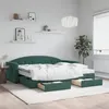 Image de vidaXL Lit de jour avec gigogne et tiroirs vert foncé 90x200cm velours 3197375