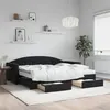 Image de vidaXL Lit de jour avec gigogne et tiroirs noir 90x200 cm velours 3197377