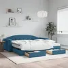 Image de vidaXL Lit de jour avec gigogne et tiroirs bleu 100x200 cm velours 3197379