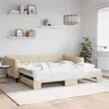 Image de vidaXL Slaapbank met onderschuifbed 100x200 cm stof cràmekleurig3197435
