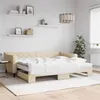 Image de vidaXL Slaapbank met onderschuifbed en matrassen 90x200 cm stof cràme3197448