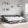 Image de vidaXL Slaapbank onderschuifbed en lades 80x200 cm stof donkergrijs3197458