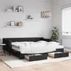 Image de vidaXL Lit de jour avec gigogne et tiroirs noir 90x200 cm tissu 3197482