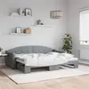 Image de vidaXL Slaapbank met onderschuifbed 80x200 cm stof lichtgrijs3197525