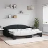 Image de vidaXL Slaapbank met onderschuifbed 80x200 cm stof zwart3197527