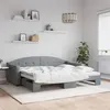 Image de vidaXL Slaapbank met onderschuifbed 90x200 cm stof lichtgrijs3197530