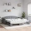 Image de vidaXL Slaapbank met onderschuifbed 100x200 cm stof lichtgrijs3197535
