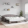 Image de vidaXL Slaapbank met onderschuifbed 100x200 cm stof taupe3197538
