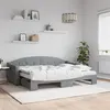 Image de vidaXL Slaapbank onderschuifbed en matrassen 80x200 cm stof lichtgrijs3197543
