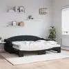 Image de vidaXL Slaapbank met onderschuifbed en matrassen 80x200 cm stof zwart3197545