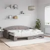 Image de vidaXL Slaapbank met onderschuifbed en matrassen 80x200 cm stof taupe3197546
