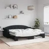 Image de vidaXL Lit de jour avec gigogne et matelas noir 90x200 cm tissu 3197550