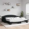 Image de vidaXL Slaapbank met onderschuifbed en matrassen 100x200 cm stof zwart3197555