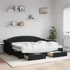 Image de vidaXL Slaapbank met onderschuifbed en lades 80x200 cm stof zwart3197563