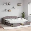 Image de vidaXL Slaapbank met onderschuifbed en lades 80x200 cm stof taupe3197564