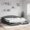 Image de vidaXL Slaapbank onderschuifbed en lades 80x200 cm stof donkergrijs3197580