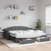 Image de vidaXL Slaapbank onderschuifbed en lades 90x200 cm stof donkergrijs3197585
