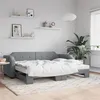 Image de vidaXL Slaapbank met onderschuifbed 90x200 cm stof lichtgrijs3197634