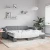 Image de vidaXL Lit de jour avec gigogne et matelas gris clair 80x200 cm tissu 3197647