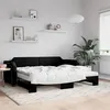 Image de vidaXL Slaapbank met onderschuifbed en matrassen 80x200 cm stof zwart3197649
