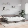 Image de vidaXL Lit de jour avec gigogne et matelas taupe 90x200 cm tissu 3197655