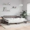 Image de vidaXL Slaapbank met onderschuifbed en matrassen 100x200 cm stof taupe3197660