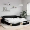 Image de vidaXL Slaapbank met onderschuifbed en lades 80x200 cm stof zwart3197667