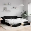 Image de vidaXL Slaapbank met onderschuifbed en lades 100x200 cm stof zwart3197677