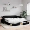 Image de vidaXL Slaapbank met onderschuifbed en lades 100x200 cm stof zwart3197695