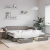 Image de vidaXL Lit de jour avec gigogne et tiroirs taupe 100x200 cm tissu 3197696