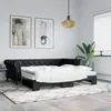 Image de vidaXL Slaapbank onderschuifbed en matrassen 90x200 cm kunstleer zwart3197727