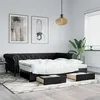 Image de vidaXL Slaapbank met onderschuifbed en lades 90x200 cm kunstleer zwart3197731