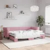 Image de vidaXL Slaapbank met onderschuifbed 80x200 cm fluweel roze3197767