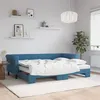 Image de vidaXL Slaapbank onderschuifbed en matrassen 80x200 cm fluweel blauw3197787